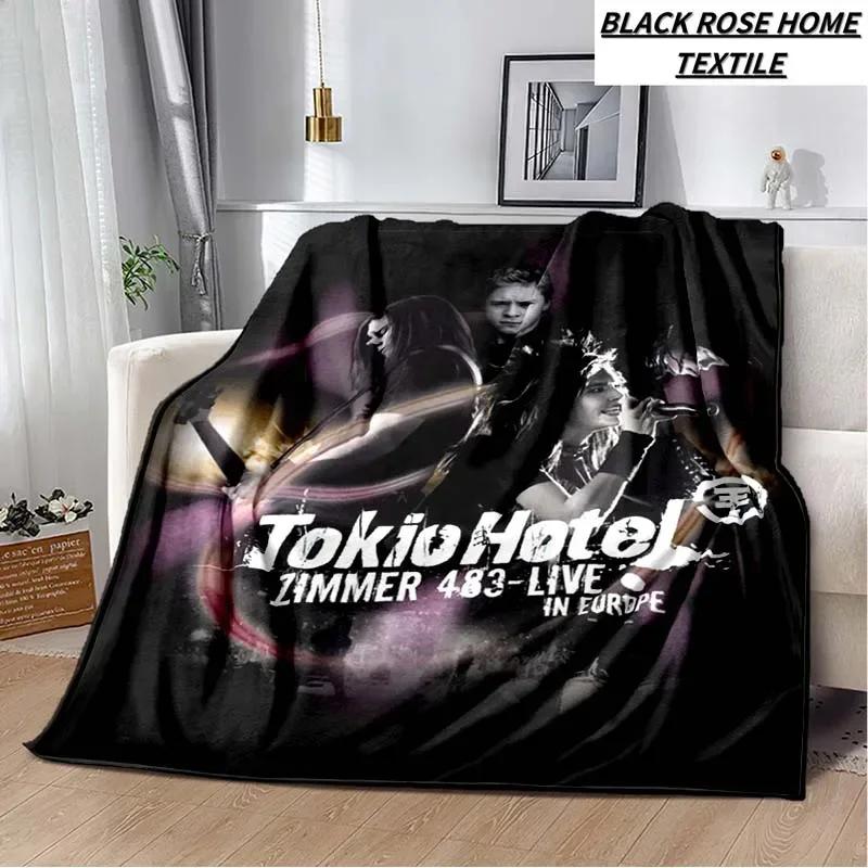 Coperta Artistica di Moda Tokio Hotel Rock Band Lenzuolo di Lusso per Camera da Letto Coperta Calda per Viaggi all'Aperto Campeggio Picnic Pausa Pranzo