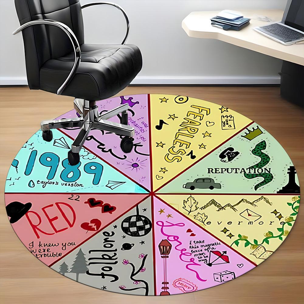 Taylor Swift Album Covers Office Round Area Rug, Under Office Chairs Bedroom Living Room Home Decor A0908185