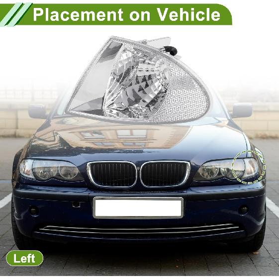 Nº 63136902765 Tampa da Lanterna de Seta Lateral para BMW Série 3 1999-2001 Lente de Plástico Transparente à Prova d'Água para Lanterna de Seta Lateral Esquerda 1 Peça