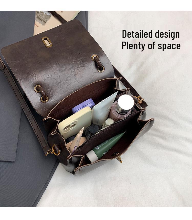 2025 Retro Minimalist One-Shoulder Crossbody Handbag - Trendy Niche Design Women's Bag