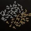 300 Stück/Box, 9 x 4 mm, mit Schraube, Mini-Metall-Ösennadel-Anhänger für DIY-Kunst und Kunsthandwerk, Schmuckherstellung, Zubehör für Charm-Perlen (Gold-Silber)
