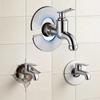 Self-Adhesive Stainless Steel Faucet Decorative Cover Easy Install Chrome Finish Universal Fit for Shower Bathroom Sink DIY Project