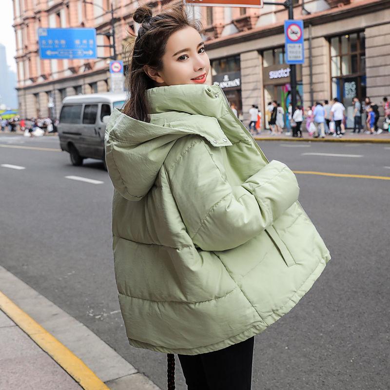 Winter Women's Cute Hooded Cotton-padded Jacket Women's Short Solid Color Bread Coat Student Cotton-padded Jacket