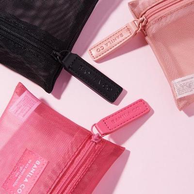 Mesh Pouch Set (pink/magenta/black) 3 Colors