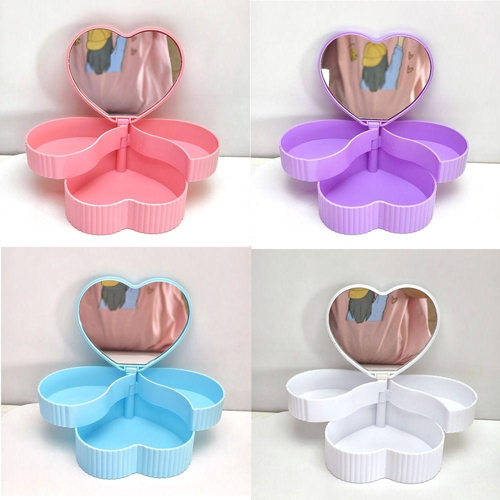 Rotating Heart Shape Jewelry Boxes Large Capacity Jewelry Display Box Jewelry Organizer  Dresser