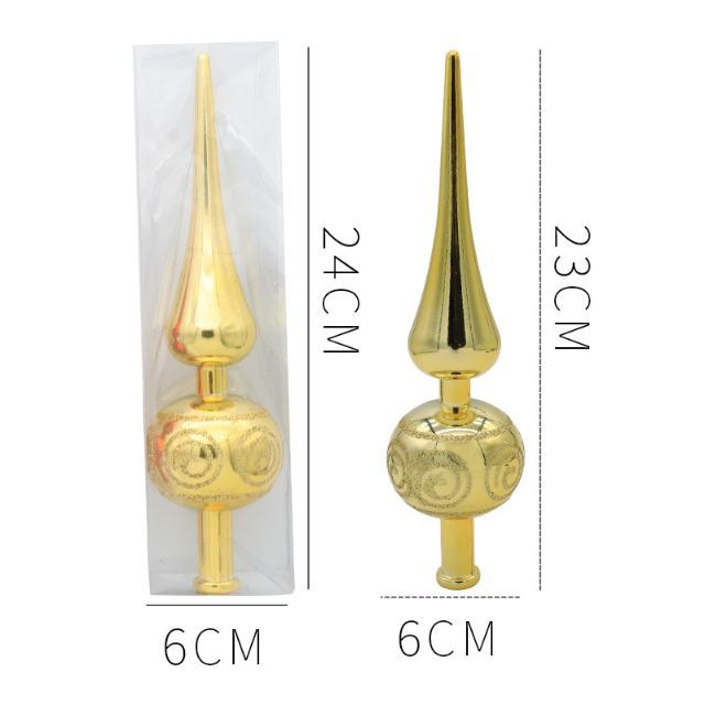 

Christmas Tree Topper Ornament - 23cm Gold Tip-Shaped Home Decor, Ideal Gift for Xmas Navidad Noel Natal золотий