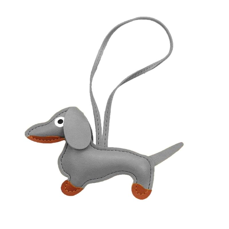 Mini Dachshund Dog Keychain  PU Leather Animals Keyring Hanging Ornament Backpack Handbag Charm Gift for Men Women