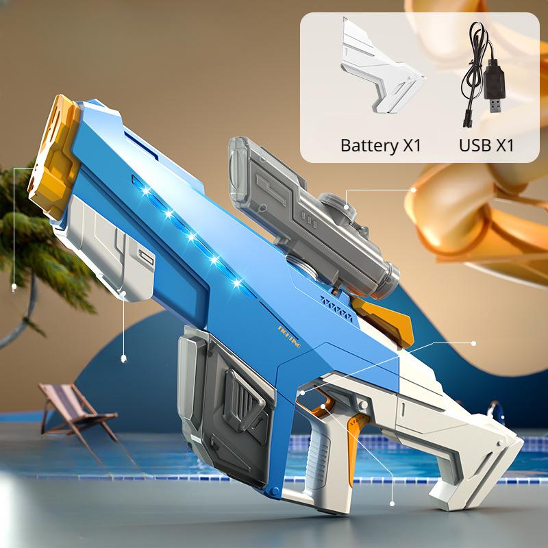 Electric Water Gun Automatic Continuous Shooting Water Gun Large Capacity Rapid Shooting Summer Beach Pool Toy Pink Gun Boy Gift