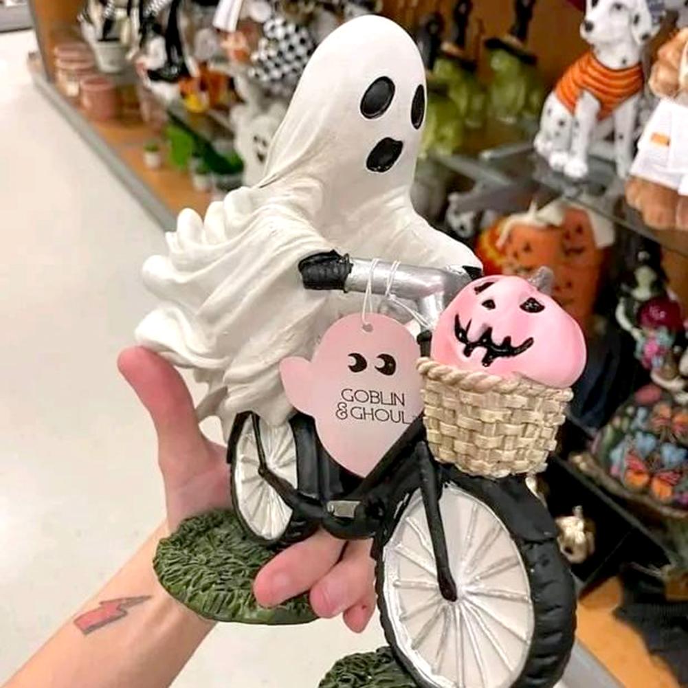 Geisterradfahrer mit rosa Kürbis Halloween Geisterrad Tischdekoration Rosa Kürbis Geisterradfahrt Actionfigur