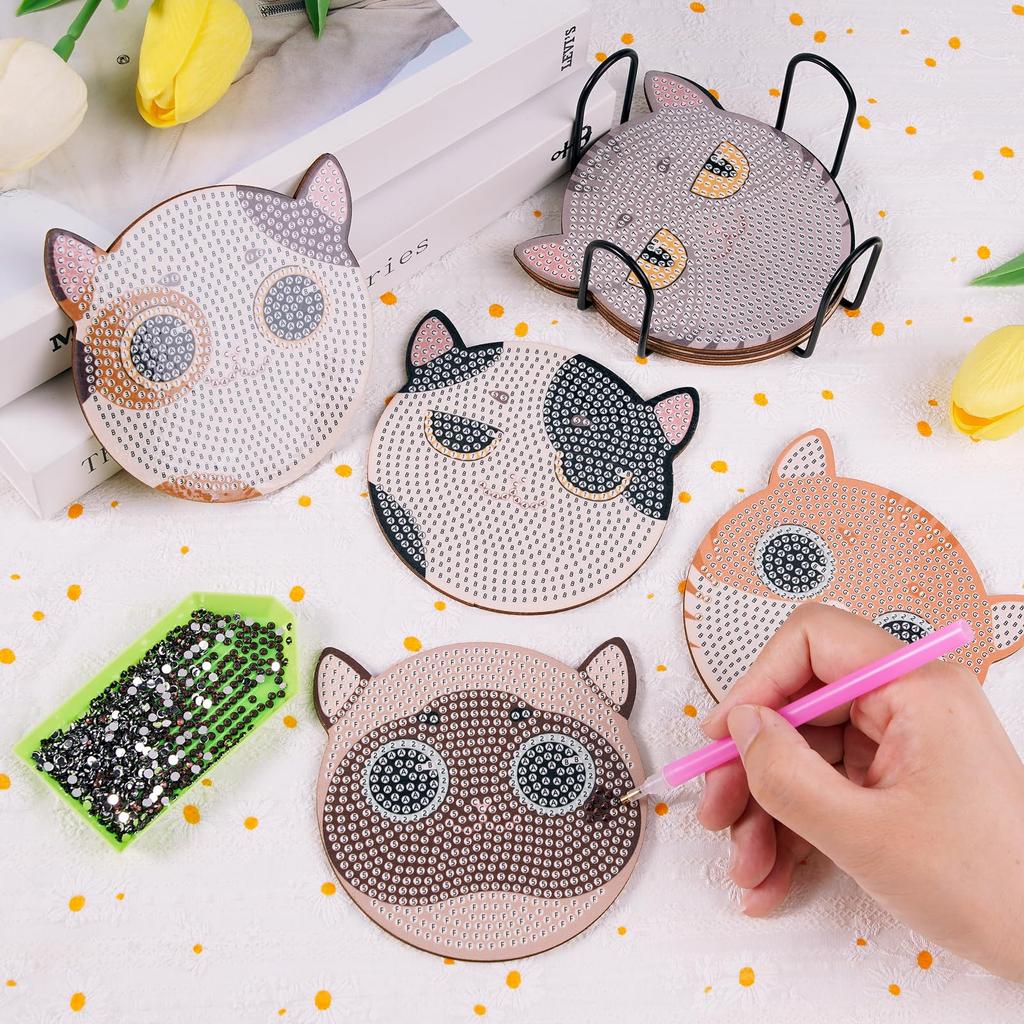 Fantasyon Diamond Cat Bead Art DIY Diamond Painting Kit with 5D Diamond Painting Diamond Bead Painting Craft Kit for and Popular Handmade Art Craft