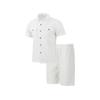 Men S Summer Workwear Short Sleeve Shirt Shorts Loose Waffle Set