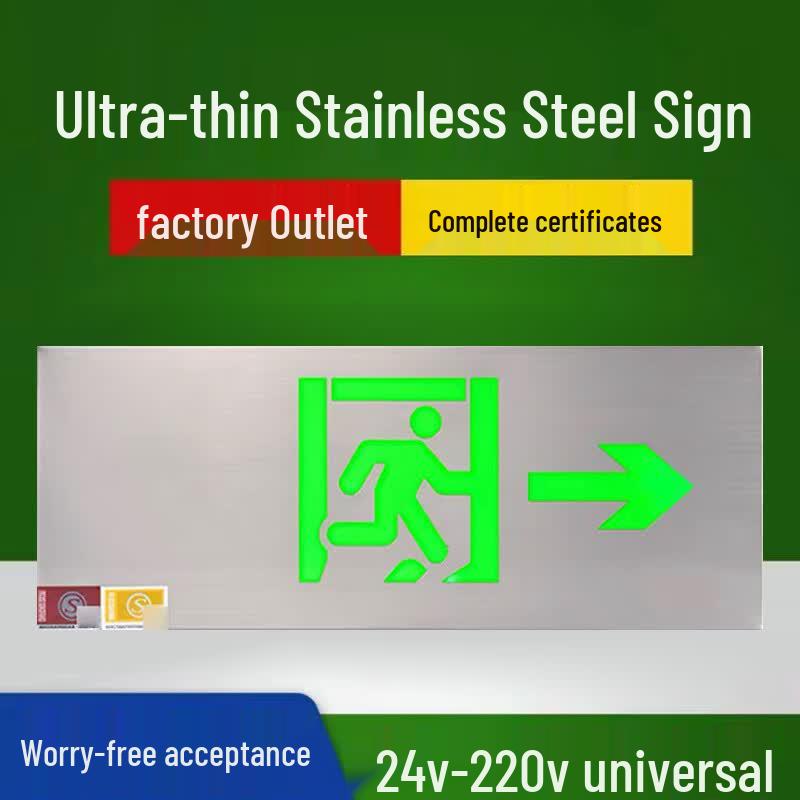 YAMINGEX Stainless Steel LED Emergency Exit Sign