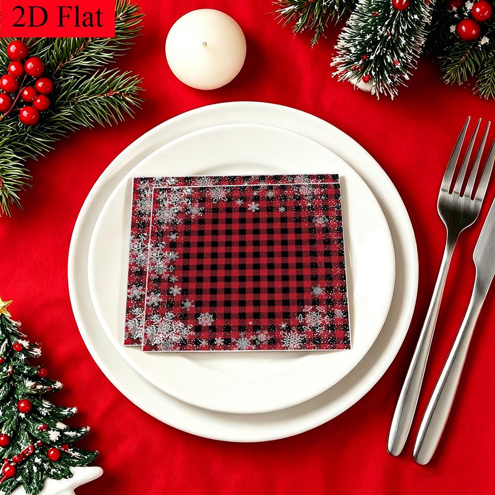 20pcs Disposable Napkins with Snowflake Pattern Print for Wedding,Parties,and Daily Use for Thanksgiving Fall Christmas Table Decoration