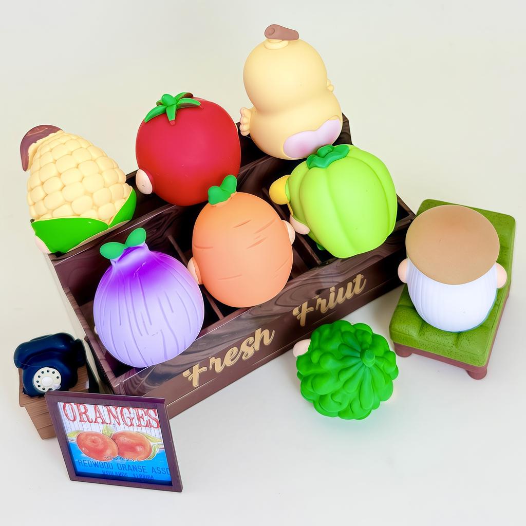 8Pcs/Set Vegetables And Fruits Crayon Shin-Chan Mini Figurine Toy Collectible Model Doll Desktop Home Decoration Fans Gift