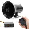 Car Fire Loudspeaker, Universal Car Alarm Horn Warning Siren 3 Tone Sound Automatic Megaphone Loudspeaker 115dB 50W