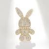 Bo Xin Yun Luxury Zircon Rabbit Brooch: Stylish Space Bunny Corsage Accessory