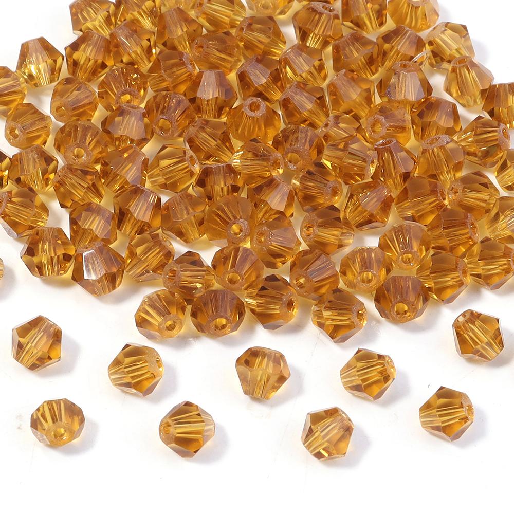 200pcs/lot 4mm Colorful Glass Crystal Beads Bicone Beads Loose Spacer Beads For Jewelry Making DIY Bracelet Necklace Accessories