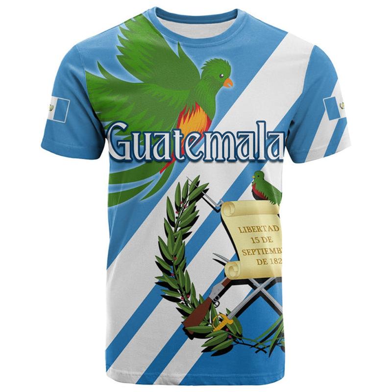 3D Print Guatemala National Flag T-shirt for Men Short Sleeve Oversized Tees Top Streetwear Men O Neck Hip Hop Tshirt Homme