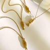 Elegant Adjustable Fish Pendant Necklace Set Sturdy Stainless Steel Chain Jewelry for Women Beach Party Casual Wear