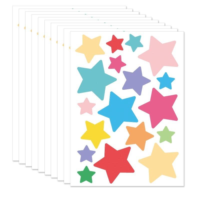 Colorful Star Wall Stickers Kids Bedroom Kindergarten Living Room Porch Home Art Mural Decals Self Adhesive Removable Decorative
