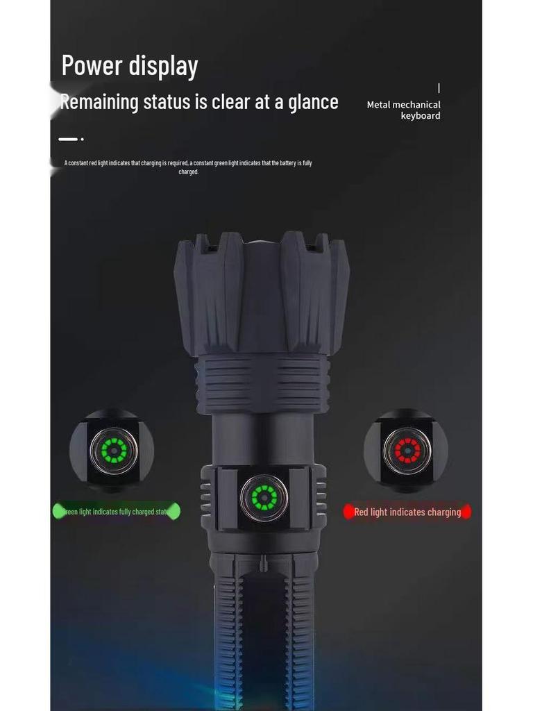 P70 Super Bright Long-Range USB Rechargeable Waterproof Flashlight with Telescopic Zoom