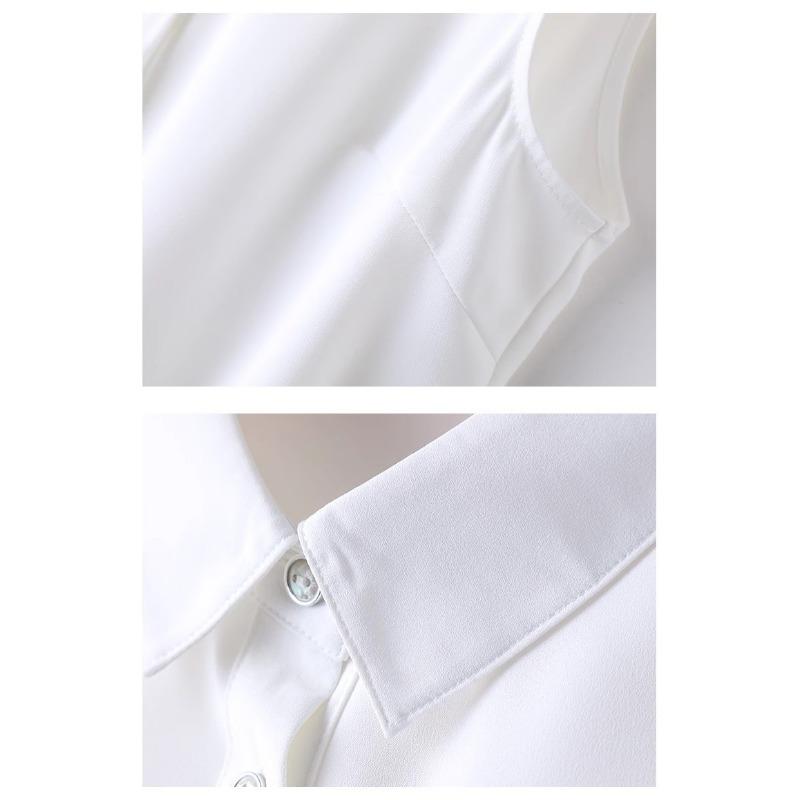 Sleeveless Summer Women Shirt Fashion Casual Loose Top Base Vest Elegant Lapel Office Streetwear Slim Fit Solid Color Blouse Basic Clothing