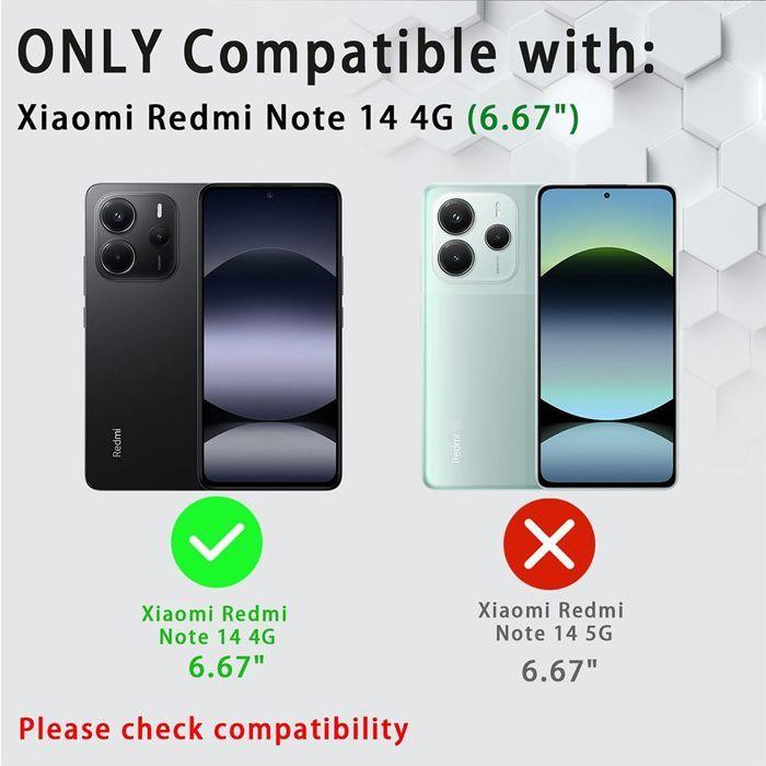 Coque Silicone - E.F.CONNECTION - Pour Xiaomi Redmi Note 14 4G - Antichoc - Protection caméra - 2 verres trempés