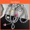 Pvc Starry Pearl Butterfly Mobile Phone Lanyard With Crossbody Chain For Men Women