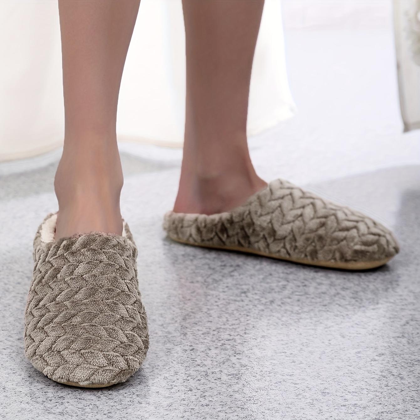 

Уютные женские комнатные/уличные шлепанцы - Мягкая ткань, Нескользящий плоский каблук, Однотонные, Всесезонная удобная обувь с дизайном, допускающим ручную стирку 36-37