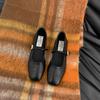 2025 spring new square head light mouth thick heel single shoes one word buckle French retro Mary Jane shoes women's shoes