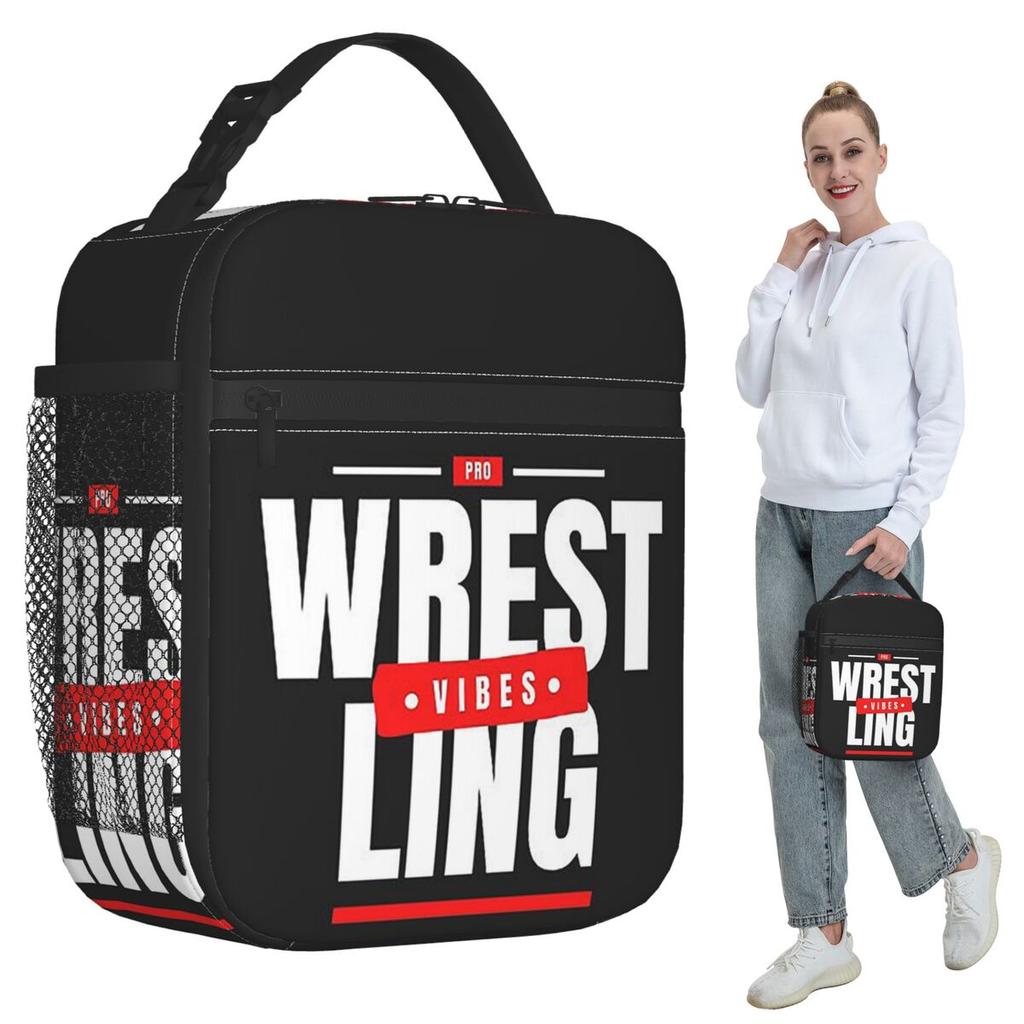 Pro Wrestling Vibes Isolierte Lunchtasche für Damen Büro-Kühler Thermische Lebensmittelbox Tragetasche Auslaufsichere Lunchboxen Behälter