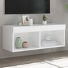 Vidaxl TV Cabinet With LED Lighting, White, 80X30X30 Cm