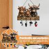 Farmhouse 2D Flat Highland Cattle Ornaments 4 Hooks Black Cow Key Holder Wall Mount Wooden Material Coat Hanger Hallway