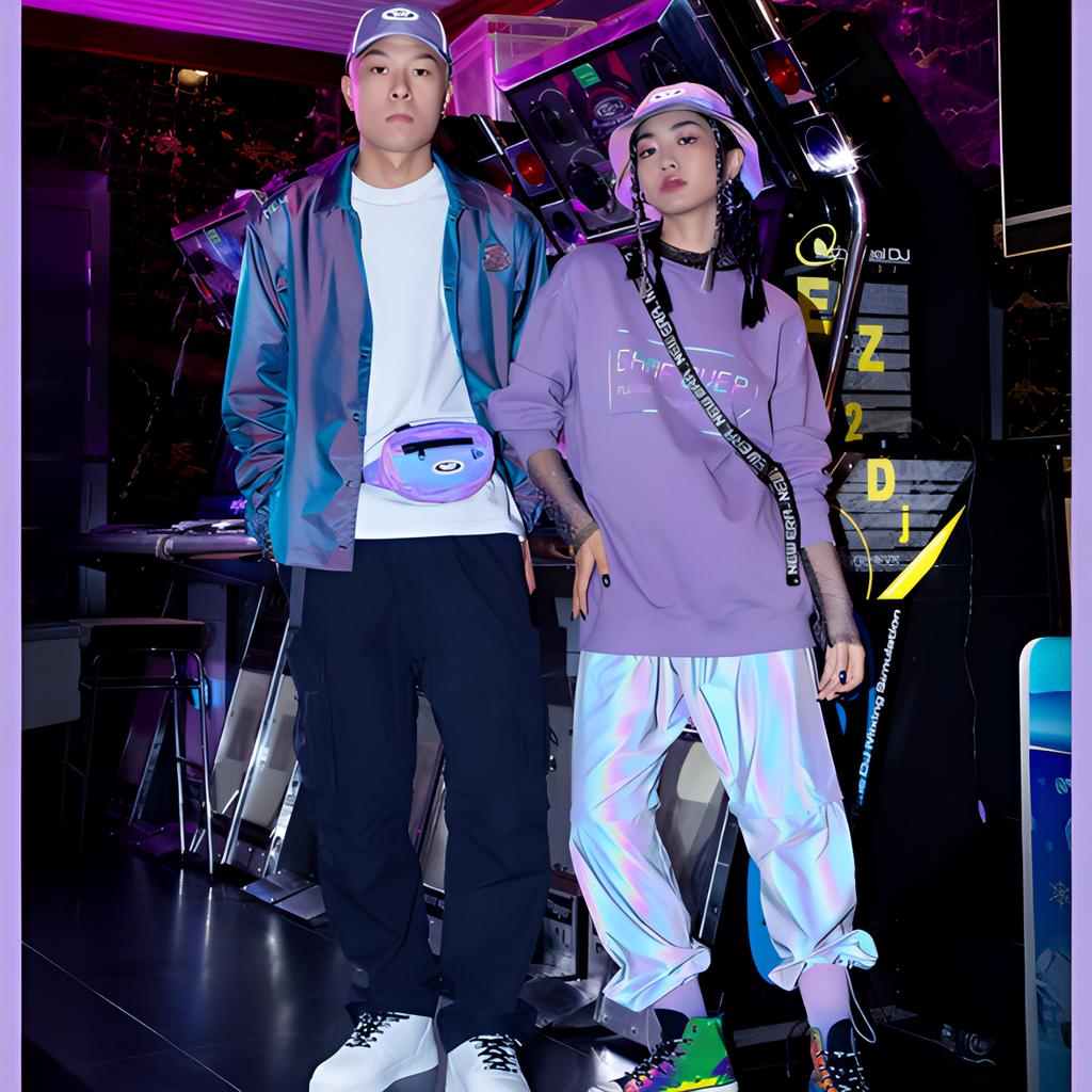 New Era SS22 Millennium Series Reflective Letter Print Long Sleeve Sweatshirt Unisex sweatshirt Purple 13095684