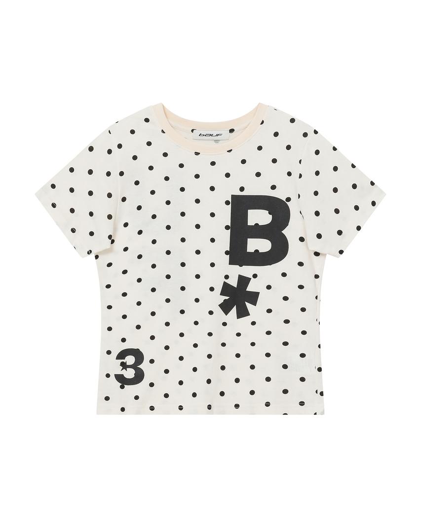 BAUF B Logo Slim Fit T-Shirt [Dot Ivory]