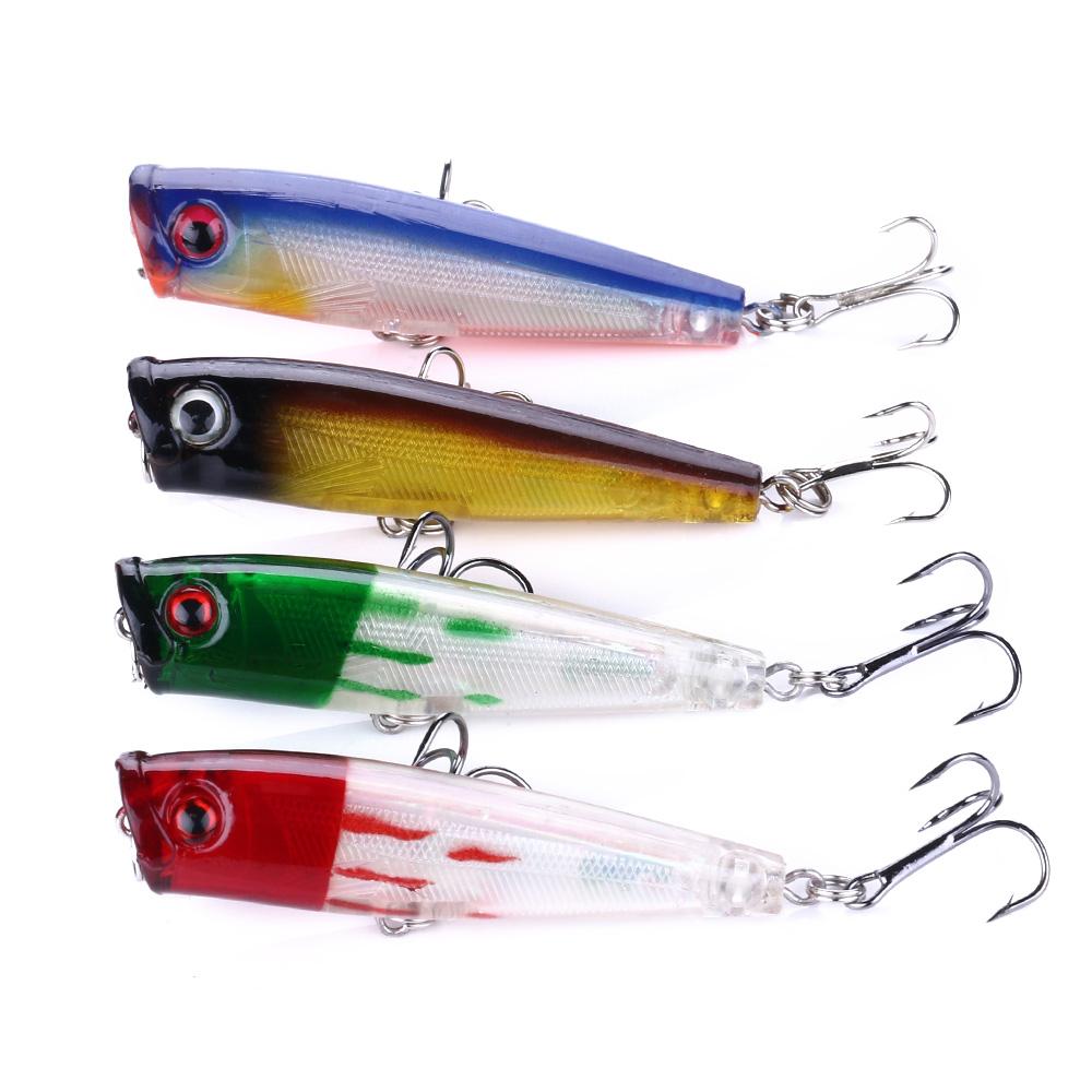 1pc Hengjia 6.5CM/6.6G Artificial Popper Fishing Lure 8# Hook Topwater Fishing Bait