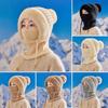 Knitted Hat Women Windproof Insulated Design Soft Fleece Lining 3-in-1 Winter Warm Hat Outdoor Adventures Skiing Hiking Headgear