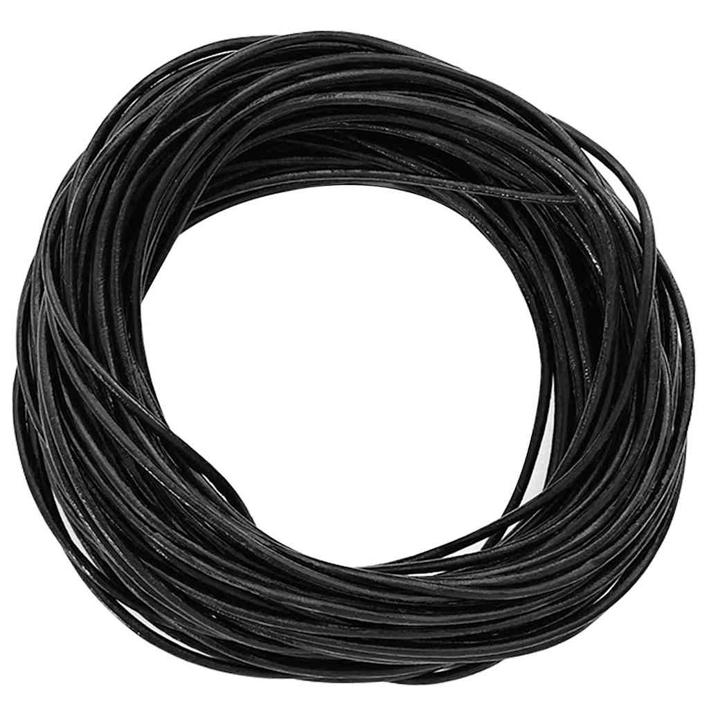 Leather Cord Black Ø1 mm x 5 m Leather