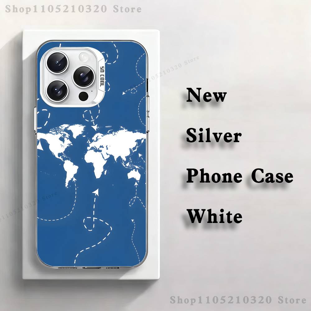 

Airplane Route Phone Case For iPhone 17,16,15,14,13,12,11,Pro,Max,Plus,E,Air,Mini White Tpu Cover iPhone16