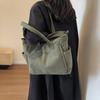 New corduroy bag women's commuting large-capacity simple student class shoulder handbag work messenger bag