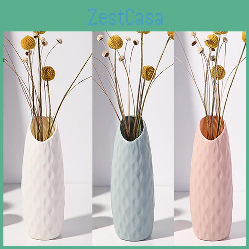 Chic Plastic Flower Vase Beautiful Imitation Ceramic Design Perfect For Home Decor