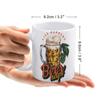 1pc 11oz Ceramic Coffee Mug with Double-Sided Print for Beer Lovers, Everyday Drinkware, Great Party Gift Idea