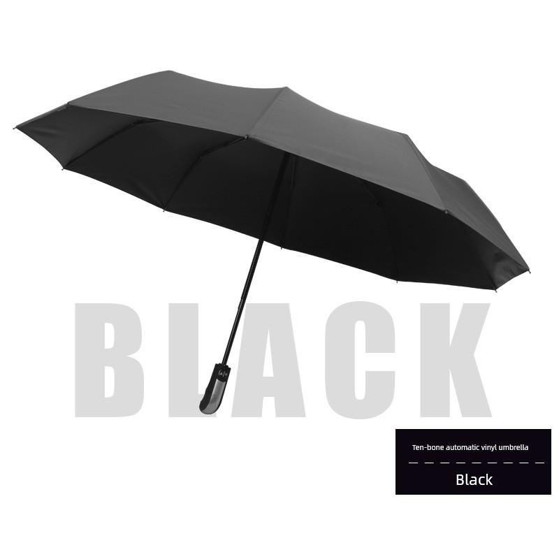 Ten-Bone 70% Off Fully Automatic Folding Umbrella for Men and Women, Business Black-Coated Sunshade Umbrella, Dual-Use for Sun and Rain, Promotional