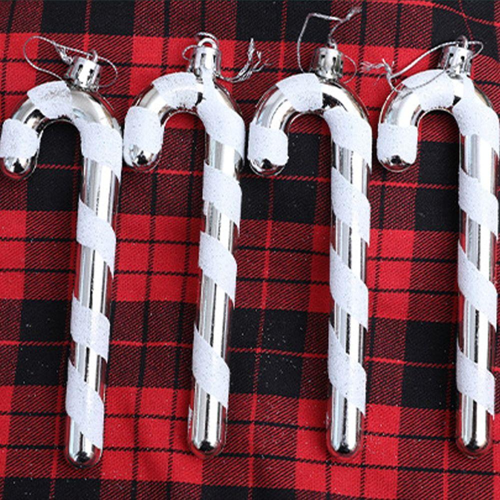 4pcs Colorful Lollipop Cane Pendant Candy Cane Hanging Decor Merry Christmas Decoration