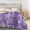 Personalized Custom Blanket For Adult Kids Customizable Name Flannel Blanket Soft Cozy For Bed Sofa Travel Perfect Birthday Gift