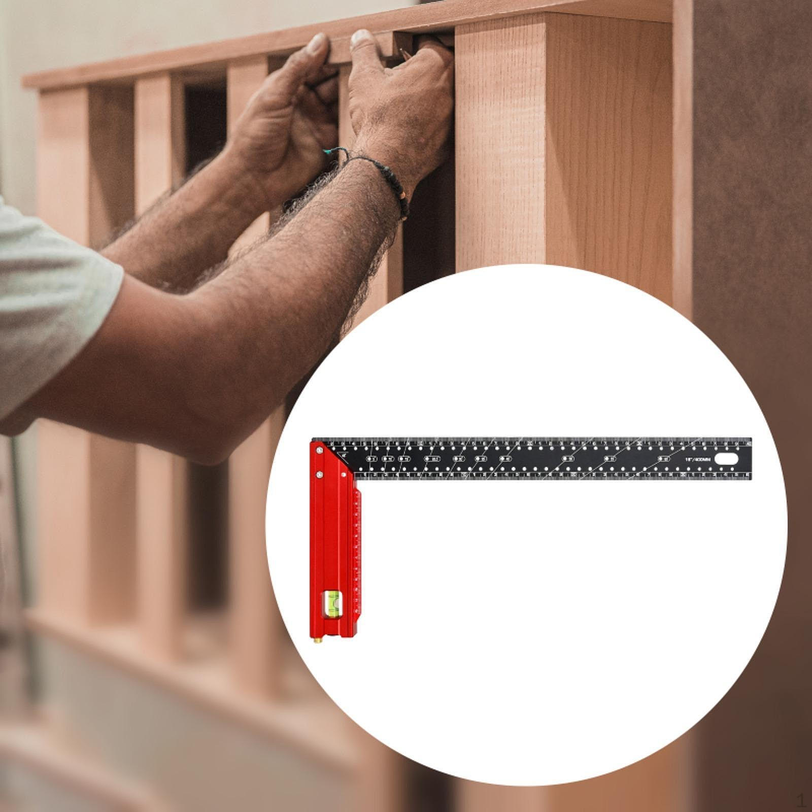 

Плотницкий квадратный линейный инструмент для разметки, инструмент для измерения прямых углов с разметочными отверстиями 40cm Measure Range