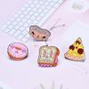 Zinc Zinc Alloy Cartoon Food Brooch Cute Doughnut Brooch Fashion Cartoon Metal Brooch  Ornament Badge