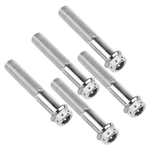 5-Piece Set of Titanium Bolts, M8x 15, 20, 25, 30, 35, 40, 45, 50, and 55mm, with Flange Inner Hex Head Screws for Motorcycle Brake Calipers (M8x50mm,