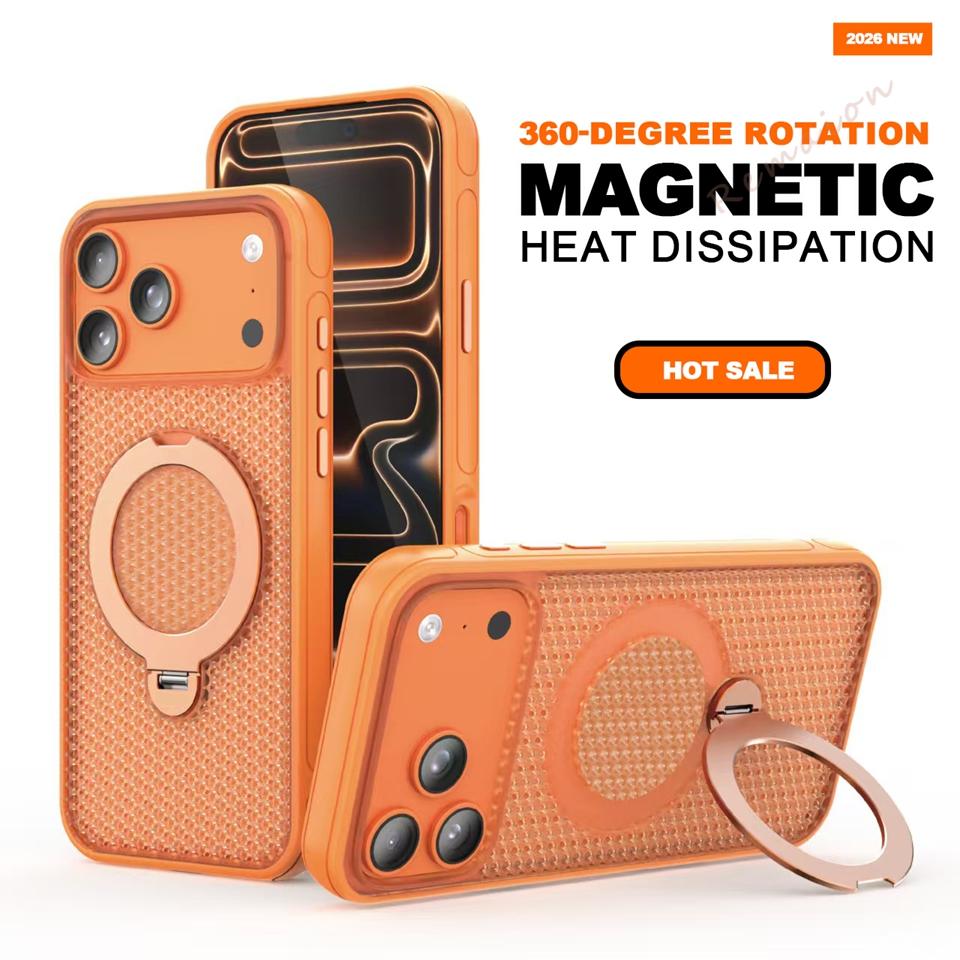 Stand Magnetic Phone Case For For Iphone 1 14 11 12 13 16 17 Pro Max Air Plus  Heat Dissipation Shockproof Protector Cover