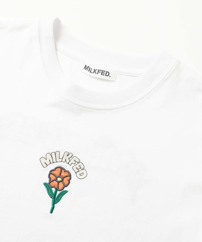 Milkfed Embroidery Flower Top White Women's T-Shirt,